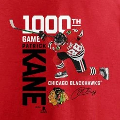 Men's Fanatics Branded Patrick Kane Red Chicago Blackhawks 1000th Game T-Shirt 4 Men's Fanatics Branded Patrick Kane Red Chicago Blackhawks 1000th Game T-Shirt -Metaverse shop unnamed file 20849