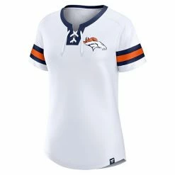 Women's Fanatics Branded White Denver Broncos Sunday Best Lace-Up T-Shirt -Metaverse shop unnamed file 20868