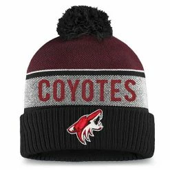 Men's Fanatics Branded Garnet Arizona Coyotes Team Pride Cuffed Knit Hat With Pom