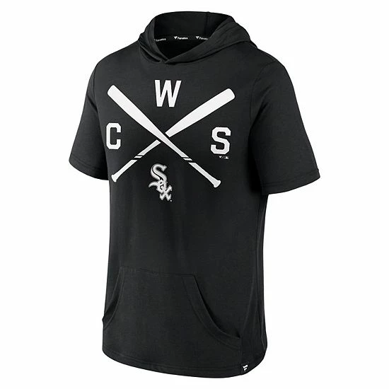 Men's Fanatics Branded Black Chicago White Sox Iconic Rebel Short Sleeve Pullover Hoodie 5 Men's Fanatics Branded Black Chicago White Sox Iconic Rebel Short Sleeve Pullover Hoodie - Image 3