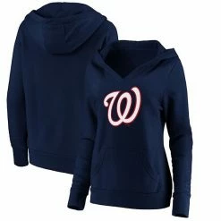 Women's Fanatics Branded Navy Washington Nationals Official Logo Crossover V-Neck Pullover Hoodie 3 Women's Fanatics Branded Navy Washington Nationals Official Logo Crossover V-Neck Pullover Hoodie -Metaverse shop unnamed file 2091