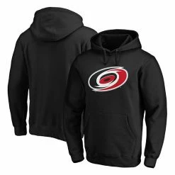 Men's Fanatics Branded Black Carolina Hurricanes Primary Team Logo Fleece Pullover Hoodie