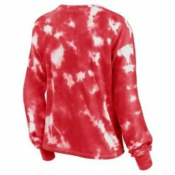 Women's Fanatics Branded White/Red St. Louis Cardinals Tie-Dye V-Neck Pullover Cropped Tee -Metaverse shop unnamed file 20953