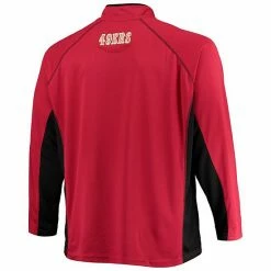 Men's Fanatics Branded Scarlet/Black San Francisco 49ers Big & Tall Polyester Quarter-Zip Raglan Jacket -Metaverse shop unnamed file 20963