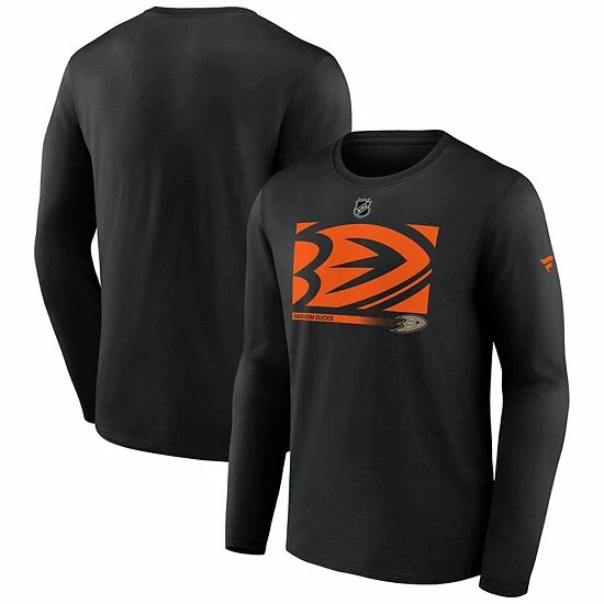 Men's Fanatics Branded Black Anaheim Ducks Authentic Pro Core Collection Secondary Long Sleeve T-Shirt 3 Men's Fanatics Branded Black Anaheim Ducks Authentic Pro Core Collection Secondary Long Sleeve T-Shirt