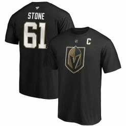 Men's Fanatics Branded Mark Stone Black Vegas Golden Knights Authentic Stack Player Name & Number Captain Patch T-Shirt -Metaverse shop unnamed file 21061