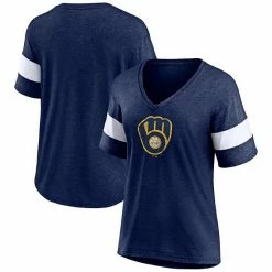 Women's Fanatics Branded Heathered Navy Milwaukee Brewers Weathered Tri-Blend V-Neck T-Shirt 7 Women's Fanatics Branded Heathered Navy Milwaukee Brewers Weathered Tri-Blend V-Neck T-Shirt -Metaverse shop unnamed file 21092