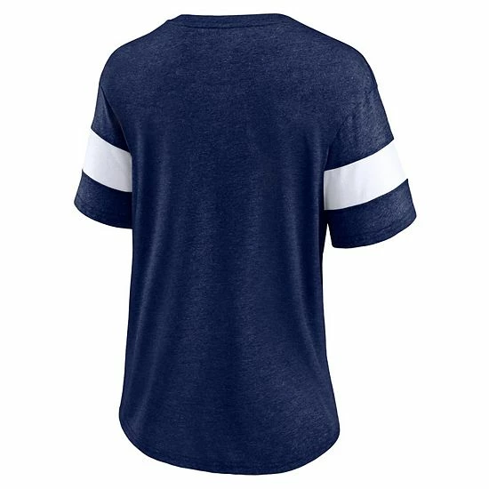Women's Fanatics Branded Heathered Navy Milwaukee Brewers Weathered Tri-Blend V-Neck T-Shirt 6 Women's Fanatics Branded Heathered Navy Milwaukee Brewers Weathered Tri-Blend V-Neck T-Shirt - Image 4