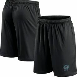 Men's Fanatics Branded Black Miami Marlins Primary Team Logo Shorts
