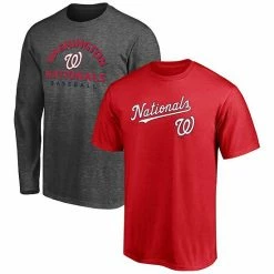 Men's Fanatics Branded Red/Heathered Charcoal Washington Nationals T-Shirt Combo Pack -Metaverse shop unnamed file 21163