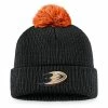 Men's Fanatics Branded Black Anaheim Ducks Team Cuffed Knit Hat With Pom -Metaverse shop unnamed file 21167