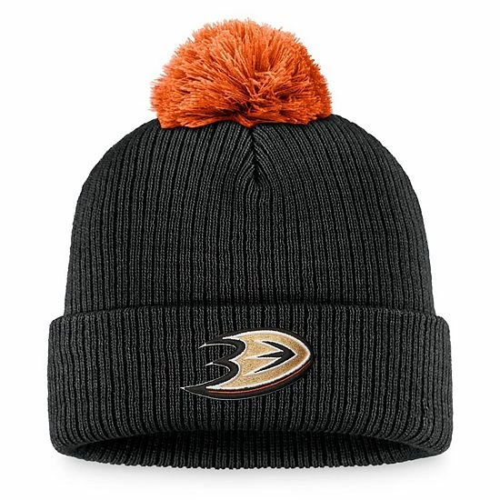 Men's Fanatics Branded Black Anaheim Ducks Team Cuffed Knit Hat with Pom Men's Fanatics Branded Black Anaheim Ducks Team Cuffed Knit Hat With Pom -Metaverse shop unnamed file 21167