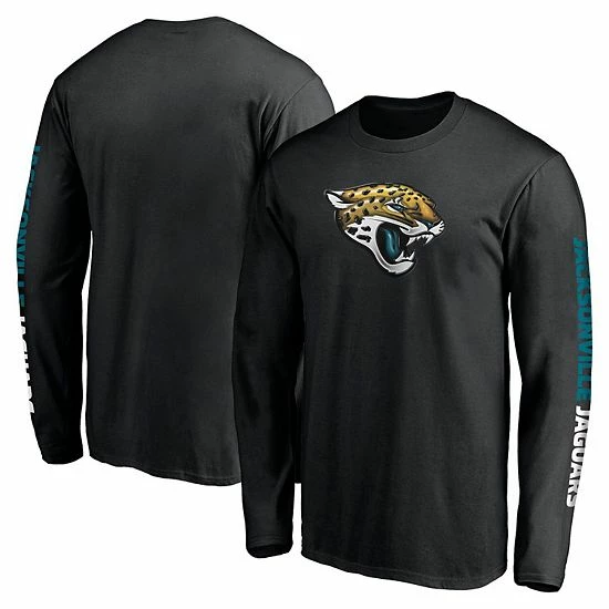 Men's Fanatics Branded Black Jacksonville Jaguars Front Runner Long Sleeve T-Shirt 4 Men's Fanatics Branded Black Jacksonville Jaguars Front Runner Long Sleeve T-Shirt - Image 2