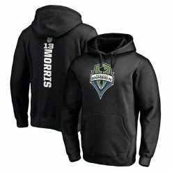 Men's Fanatics Branded Jordan Morris Black Seattle Sounders FC Playmaker Name And Number Pullover Hoodie -Metaverse shop unnamed file 21186