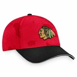 Men's Fanatics Branded Red/Black Chicago Blackhawks Authentic Pro Locker Room Flex Hat -Metaverse shop unnamed file 21191