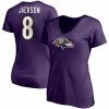 Women's Fanatics Branded Lamar Jackson Purple Baltimore Ravens Player Icon Name & Number V-Neck T-Shirt -Metaverse shop unnamed file 21222