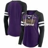 Women's Fanatics Branded Purple/Black Baltimore Ravens True To Form Raglan Lace-Up V-Neck Long Sleeve T-Shirt -Metaverse shop unnamed file 21331