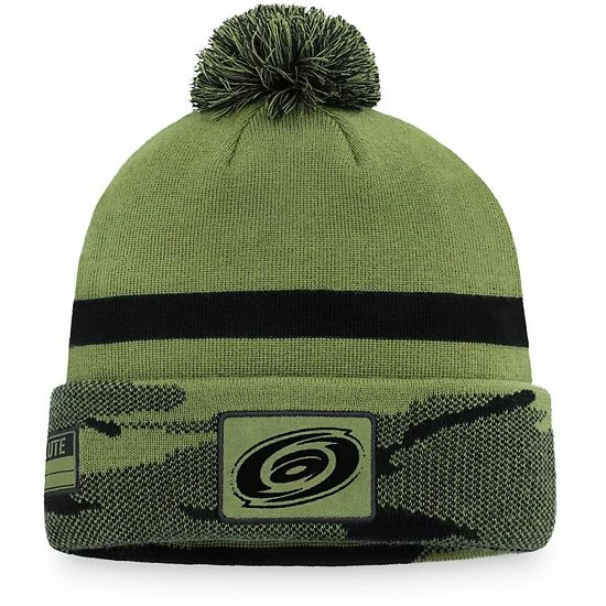 Men's Fanatics Branded Camo Carolina Hurricanes Military Appreciation Cuffed Knit Hat With Pom 4 Men's Fanatics Branded Camo Carolina Hurricanes Military Appreciation Cuffed Knit Hat With Pom - Image 2