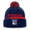 Men's Fanatics Branded Navy/Red New York Rangers Authentic Pro Team Locker Room Cuffed Knit Hat With Pom -Metaverse shop unnamed file 21348