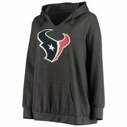 Women's Fanatics Branded Heathered Charcoal Houston Texans Plus Size Notch Neck Pullover Hoodie 4 Women's Fanatics Branded Heathered Charcoal Houston Texans Plus Size Notch Neck Pullover Hoodie -Metaverse shop unnamed file 21410