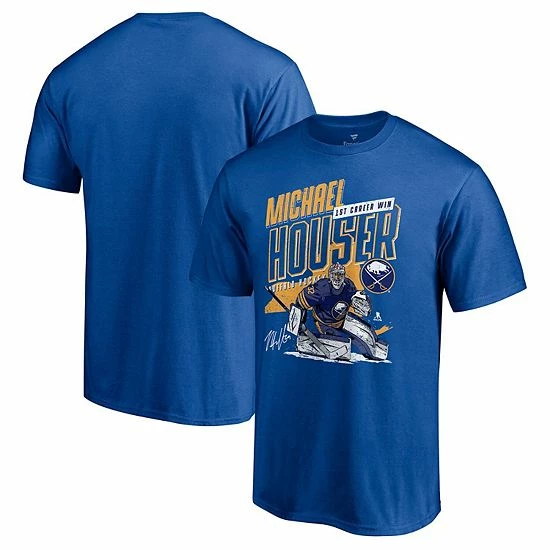 Men's Fanatics Branded Michael Houser Royal Buffalo Sabres 1st Career Win Player Achievement T-Shirt Men's Fanatics Branded Michael Houser Royal Buffalo Sabres 1st Career Win Player Achievement T-Shirt -Metaverse shop unnamed file 21445