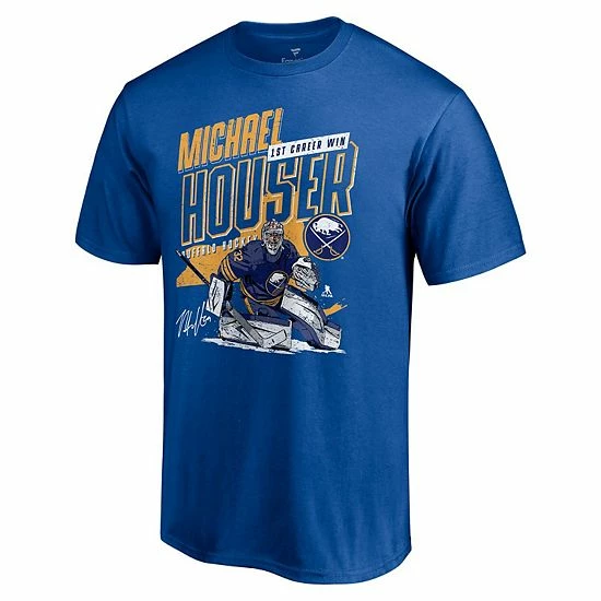 Men's Fanatics Branded Michael Houser Royal Buffalo Sabres 1st Career Win Player Achievement T-Shirt Men's Fanatics Branded Michael Houser Royal Buffalo Sabres 1st Career Win Player Achievement T-Shirt -Metaverse shop unnamed file 21447