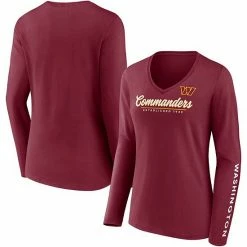 Women's Fanatics Branded Burgundy Washington Commanders Drive Forward V-Neck Long Sleeve T-Shirt 3 Women's Fanatics Branded Burgundy Washington Commanders Drive Forward V-Neck Long Sleeve T-Shirt -Metaverse shop unnamed file 21484