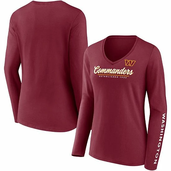Women's Fanatics Branded Burgundy Washington Commanders Drive Forward V-Neck Long Sleeve T-Shirt Women's Fanatics Branded Burgundy Washington Commanders Drive Forward V-Neck Long Sleeve T-Shirt -Metaverse shop unnamed file 21484