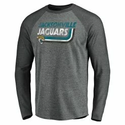 Men's Fanatics Branded Heathered Gray/Heathered Charcoal Jacksonville Jaguars Vintage On The Ropes Raglan Tri-Blend Long Sleeve T-Shirt -Metaverse shop unnamed file 21526