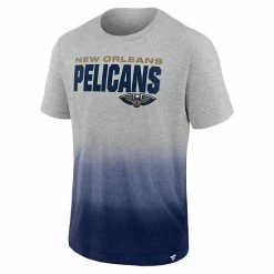 Men's Fanatics Branded Heathered Gray/Navy New Orleans Pelicans Board Crasher Dip-Dye T-Shirt -Metaverse shop unnamed file 21685