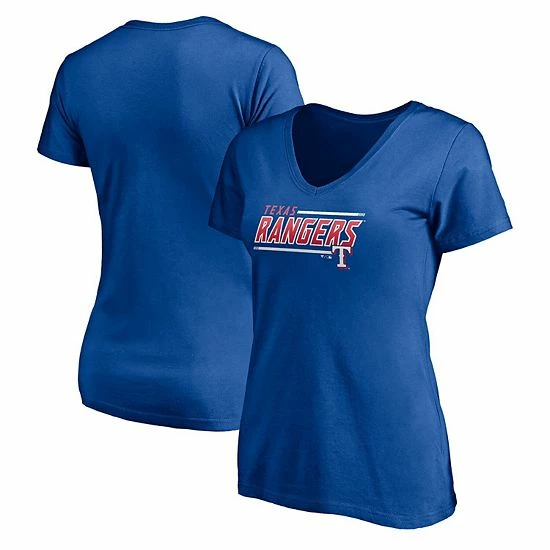 Women's Fanatics Branded Royal Texas Rangers Mascot In Bounds V-Neck T-Shirt 3 Women's Fanatics Branded Royal Texas Rangers Mascot In Bounds V-Neck T-Shirt
