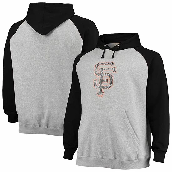 Men's Fanatics Branded Heathered Gray/Black San Francisco Giants Big & Tall Raglan Pullover Hoodie 4 Men's Fanatics Branded Heathered Gray/Black San Francisco Giants Big & Tall Raglan Pullover Hoodie - Image 2