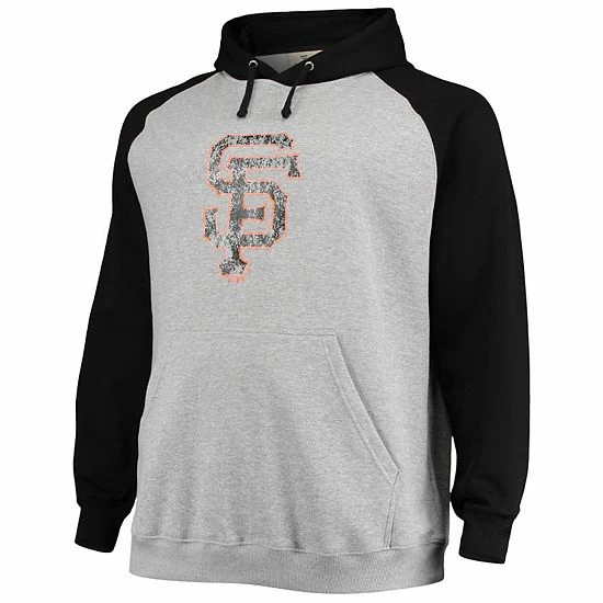 Men's Fanatics Branded Heathered Gray/Black San Francisco Giants Big & Tall Raglan Pullover Hoodie 5 Men's Fanatics Branded Heathered Gray/Black San Francisco Giants Big & Tall Raglan Pullover Hoodie - Image 3
