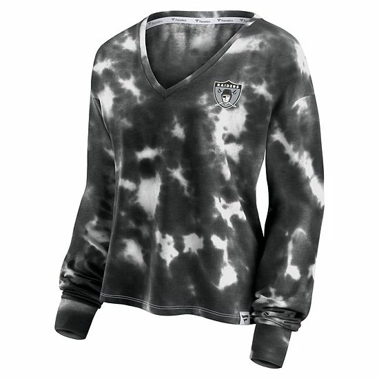 Women's Fanatics Branded White/Black Las Vegas Raiders Sport Resort Tie-Dye V-Neck Long Sleeve T-Shirt Women's Fanatics Branded White/Black Las Vegas Raiders Sport Resort Tie-Dye V-Neck Long Sleeve T-Shirt -Metaverse shop unnamed file 21775