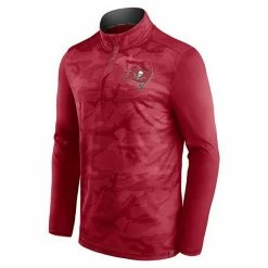 Men's Fanatics Branded Red Tampa Bay Buccaneers Camo Jacquard Quarter-Zip Jacket -Metaverse shop unnamed file 21778