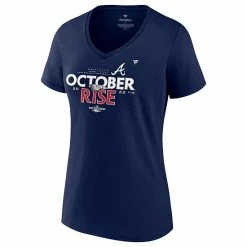 Women's Fanatics Branded Navy Atlanta Braves 2022 Postseason Locker Room V-Neck T-Shirt 4 Women's Fanatics Branded Navy Atlanta Braves 2022 Postseason Locker Room V-Neck T-Shirt -Metaverse shop unnamed file 21782