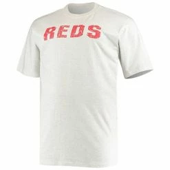 Men's Fanatics Branded Heathered Oatmeal Cincinnati Reds Big & Tall Cooperstown Collection Arch T-Shirt -Metaverse shop unnamed file 21794