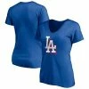 Women's Fanatics Branded Royal Los Angeles Dodgers Red White & Team V-Neck T-Shirt -Metaverse shop unnamed file 21825