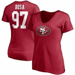 Women's Fanatics Branded Nick Bosa Scarlet San Francisco 49ers Player Icon Name & Number V-Neck T-Shirt -Metaverse shop unnamed file 21830