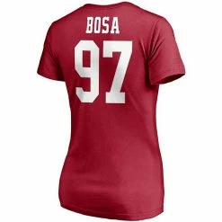 Women's Fanatics Branded Nick Bosa Scarlet San Francisco 49ers Player Icon Name & Number V-Neck T-Shirt -Metaverse shop unnamed file 21832