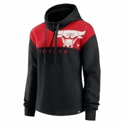 Women's Fanatics Branded Black Chicago Bulls Overslide Quarter-Zip Hoodie -Metaverse shop unnamed file 21897