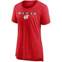 Women's Fanatics Branded Heathered Red Wisconsin Badgers Breakneck Speed Tri-Blend T-Shirt -Metaverse shop unnamed file 21901