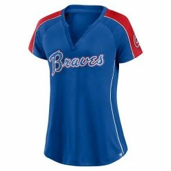Women's Fanatics Branded Royal/Red Atlanta Braves True Classic League Diva Pinstripe Raglan V-Neck T-Shirt 4 Women's Fanatics Branded Royal/Red Atlanta Braves True Classic League Diva Pinstripe Raglan V-Neck T-Shirt -Metaverse shop unnamed file 21907
