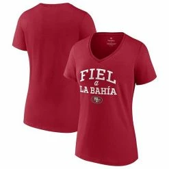 Women's Fanatics Branded Scarlet San Francisco 49ers Fiel A La Bahia V-Neck T-Shirt