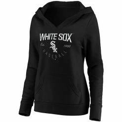 Women's Fanatics Branded Black Chicago White Sox Core Live For It V-Neck Pullover Hoodie -Metaverse shop unnamed file 21963