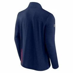 Men's Fanatics Branded Heather Navy Columbus Blue Jackets Authentic Pro Rink Quarter-Zip Jacket -Metaverse shop unnamed file 21968