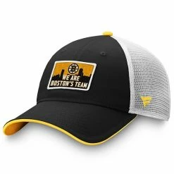 Men's Fanatics Branded Black Boston Bruins Hometown Trucker Snapback Hat