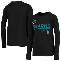 Youth Fanatics Branded Black San Jose Sharks Authentic Pro Prime Long Sleeve T-Shirt
