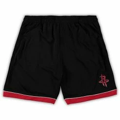 Men's Fanatics Branded Black/Red Houston Rockets Big & Tall Team Shorts
