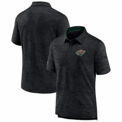 Men's Fanatics Branded Black Minnesota Wild Authentic Pro Rink Polo -Metaverse shop unnamed file 22222